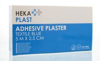 Hekaplast Hechtpleister textiel blauw 5 x 2.5 (12 st) - thumbnail