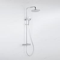 Fortifura Calvi Regendoucheset - thermostatisch - 25cm hoofddouche - gladde slang - ronde handdouche - chroom SW1159497 SW496814 SW706209