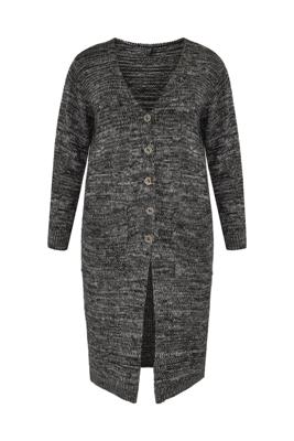 Yoek Cardigan mouliné | Zwart | Maat 54/56