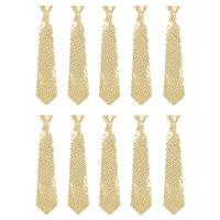 Carnaval verkleed pailletten stropdas - 10x - goud - glitters - 40 cm - Foute feest kleding - Glamou Carnaval verkleed pailletten stropdas - 10x - goud - glitters - 40 cm - Foute feest kleding - Glamou
