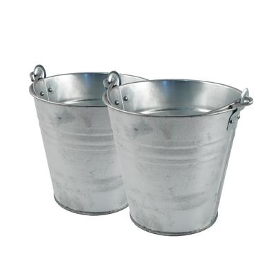 Sorex zinken emmer/bloempot/plantenpot - 2x - 10 liter - Tuindecoratie - Bloememmer