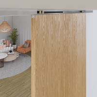 Xperta set 3m rail - alu - Plafond opbouw - Enkele deur - Deurdikte 50-55mm - Dubbele softclose - opbouw