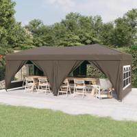 Partytent inklapbaar met zijwanden 3x6 m taupe - thumbnail