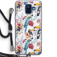 Bloemen tukan: Samsung Galaxy A6 (2018) Transparant Hoesje met koord