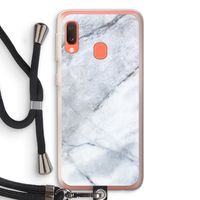 Witte marmer: Samsung Galaxy A20e Transparant Hoesje met koord