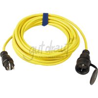 Rubber verlengsnoer 5M geel met zware rubberkabel H07RN-F 3 x 1,5mm