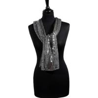 Pailletten sjaal - Zilver - Disco - Glitter - Zilveren Toppers Dames verkleed/carnaval accessoires