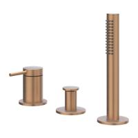 IVY Bond Badrandcombinatie - 3-weg - mengkraan - uittrekbare handdouche - zonder uitloop - Geborsteld mat koper PVD 6301135 IVY Bond Badrandcombinatie - 3-weg - mengkraan - uittrekbare handdouche - zonder uitloop - Geborsteld mat koper PVD 6301135