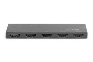 Digitus DS-45323 4 poorten HDMI-splitter LED-weergave, Met metalen behuizing, Ultra HD-geschikt 4096 x 2160 Pixel Zwart