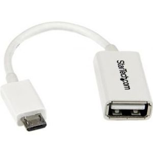 StarTech.com 12 cm witte micro-USB-naar-USB-OTG-hostadapter M/F