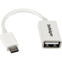 StarTech.com 12 cm witte micro-USB-naar-USB-OTG-hostadapter M/F - thumbnail