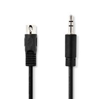 DIN-Audiokabel | DIN 5-Pins Male - 3,5 mm Male | 1,0 m | Zwart - thumbnail