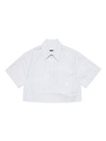 MM6 Maison Margiela Kids chemise rayée à logo imprimé - Blanc