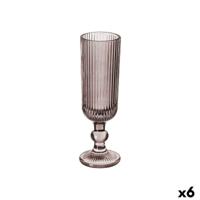 Champagneglas Vivalto Grijs Roze Glas 160 ml Strepen (6 Stuks)