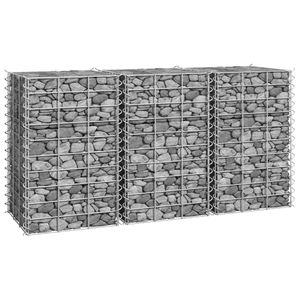 VidaXL Gabion plantenbakken 3 st verhoogd 30x30x50 cm ijzer