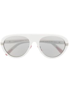 Moncler Eyewear lunettes de soleil bicolores à monture ronde - Blanc