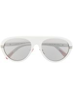 Moncler Eyewear lunettes de soleil bicolores à monture ronde - Blanc - thumbnail