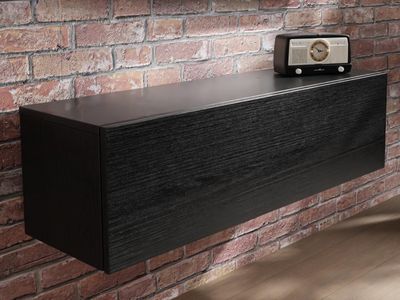 Tv-meubel MARLEY 1 klapdeur 105 cm zwart eik