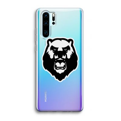 Angry Bear (white): Huawei P30 Pro Transparant Hoesje