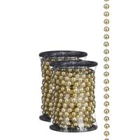 House of Seasons kralenslingers - 2x stuks - kerstboom slingers - guirlandes - goud - 500 cm