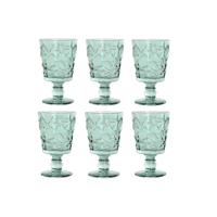 Set van bekers Home ESPRIT Turkoois Kristal 345 ml (6 Stuks)
