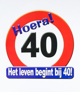 Huldeschild Hoera 40 Jaar