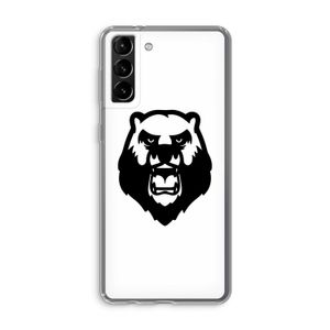 Angry Bear (white): Samsung Galaxy S21 Plus Transparant Hoesje