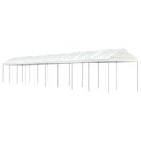 Prieel met dak 20,07x2,28x2,69 m polyetheen wit