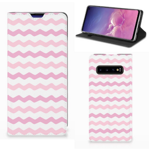 Samsung Galaxy S10 Hoesje met Magneet Waves Roze