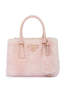 Prada mini sac Galleria en peau lainée - Rose