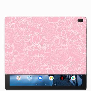 Lenovo Tab E10 Siliconen Hoesje White Flowers