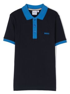 BOSS Kidswear polo à logo imprimé - Bleu