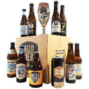 Hellobier Wit en Weizen bierpakket 10 bieren + bierglas