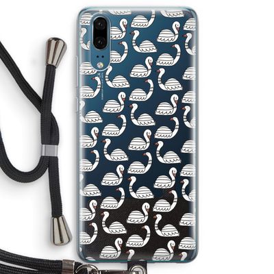 Zwanen: Huawei P20 Transparant Hoesje met koord