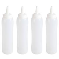 Doseerfles/sausfles - 4x stuks - transparant - 100 cl tot 1 liter - voor sauzen en dressigs