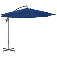 VidaXL Zweefparasol met stalen paal 300 cm azuurblauw