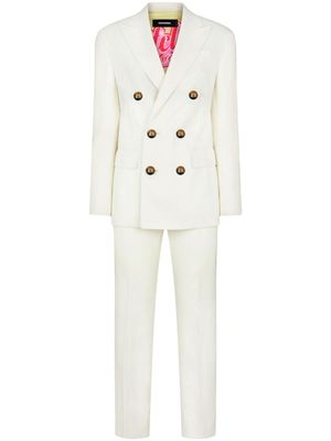 DSQUARED2 costume croisé à revers crantés - Blanc