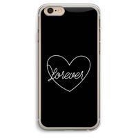 Forever heart black: iPhone 6 Plus / 6S Plus Transparant Hoesje