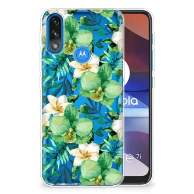 Motorola Moto E7/E7i Power | TPU Case | Orchidee Groen Motorola Moto E7/E7i Power | TPU Case | Orchidee Groen