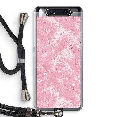 Abstract Painting Pink: Samsung Galaxy A80 Transparant Hoesje met koord