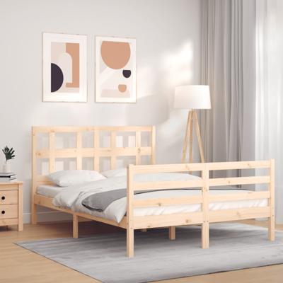 Bedframe met hoofdbord massief hout