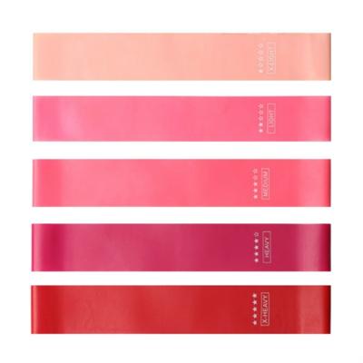 5 in 1 sterkte kleurovergang latex elastische ring weerstand band set (roze gradiënt 5 stuks)