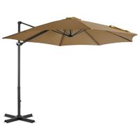 Zweefparasol met aluminium paal 300 cm taupe - thumbnail