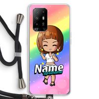 Chibi Maker vrouw: Oppo A94 5G Transparant Hoesje met koord