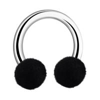 Circular barbell met Velvet Ball Chirurgisch staal 316L Circular Barbells