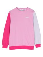 Gcds Kids sweat en coton à design colour block - Rose