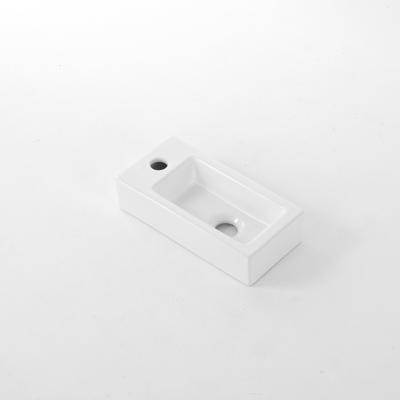 QeramiQ Fuente Fontein - 38x18.5x9cm - keramiek - kraangat links - Glans wit E-8020L-GW