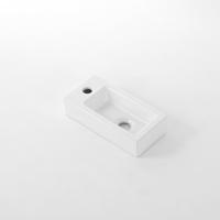 QeramiQ Fuente Fontein - 38x18.5x9cm - keramiek - kraangat links - Glans wit E-8020L-GW
