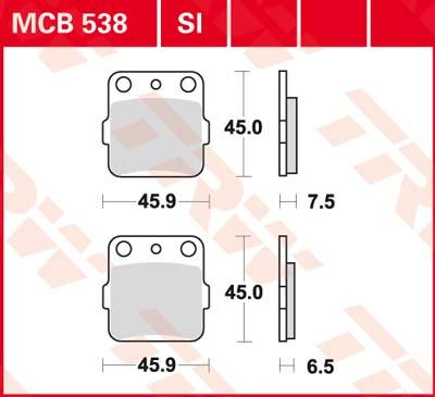 TRW Remblokken, en remschoenen voor de moto, MCB538SI Sinter offroad