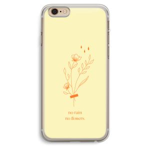 No rain no flowers: iPhone 6 Plus / 6S Plus Transparant Hoesje